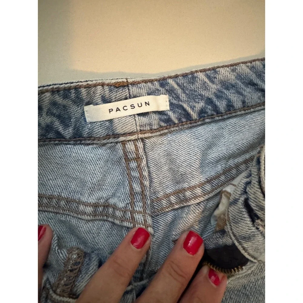 Pac Sun Los Maya Micro Mini Shorts Womens 6 Distressed Low Rise Festival Y2K